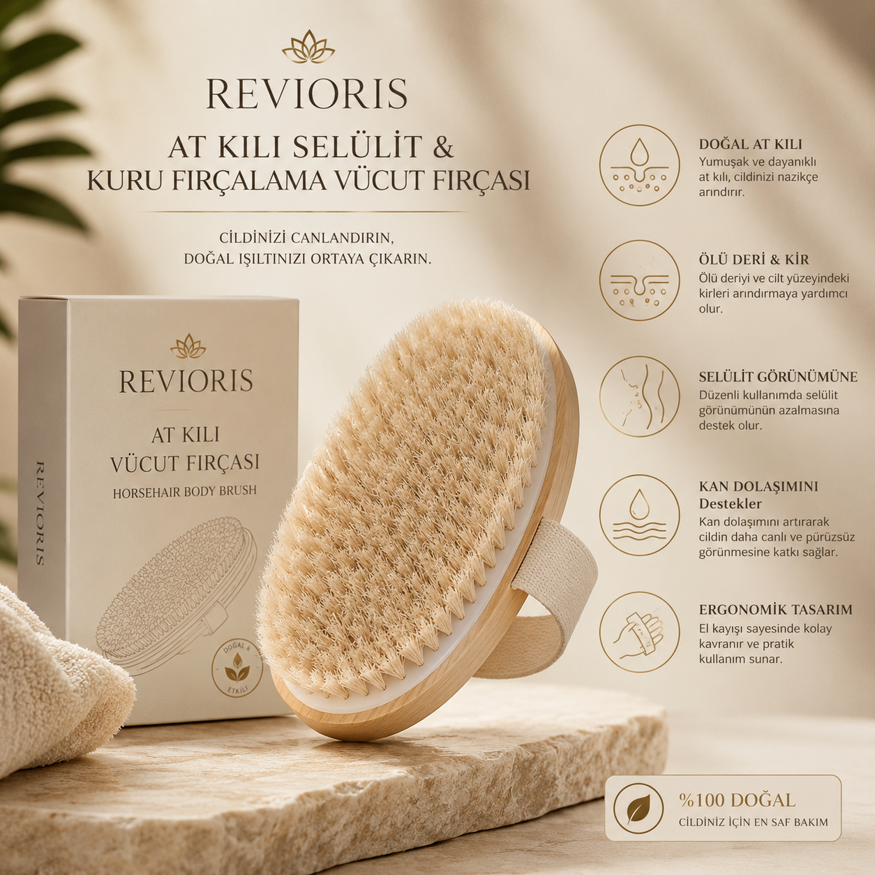 REVIORIS Premium At Kılı Vücut Fırçası