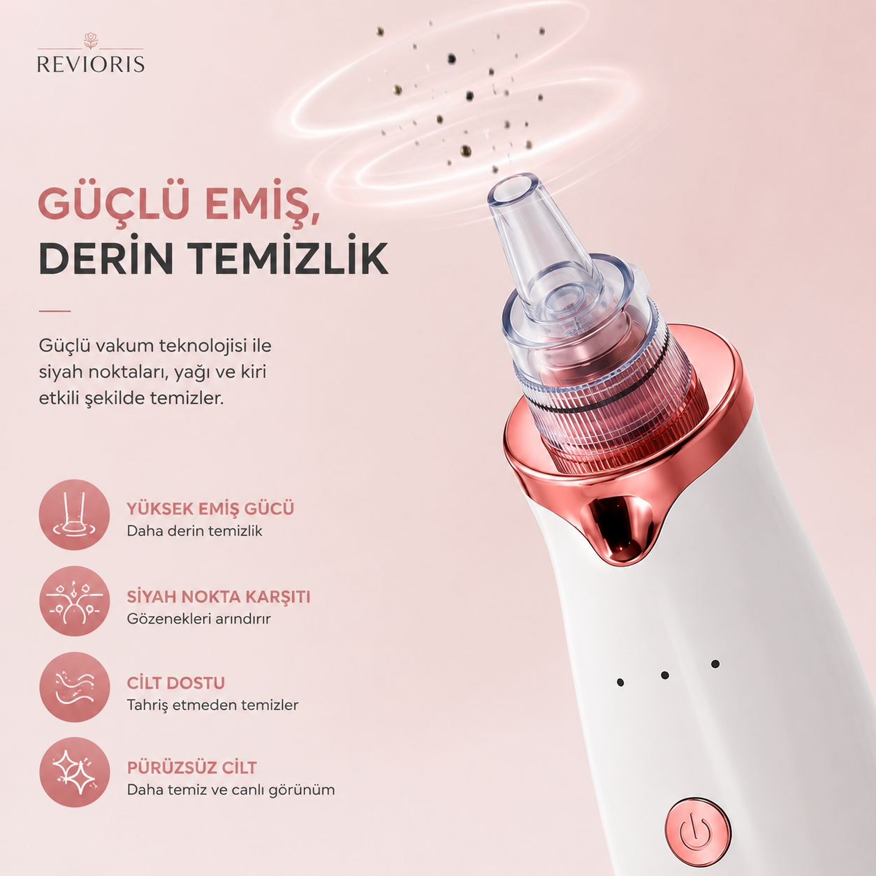 REVIORIS® Profesyonel Siyah Nokta Temizleme Cihazı - Güçlü Vakum Teknolojisi